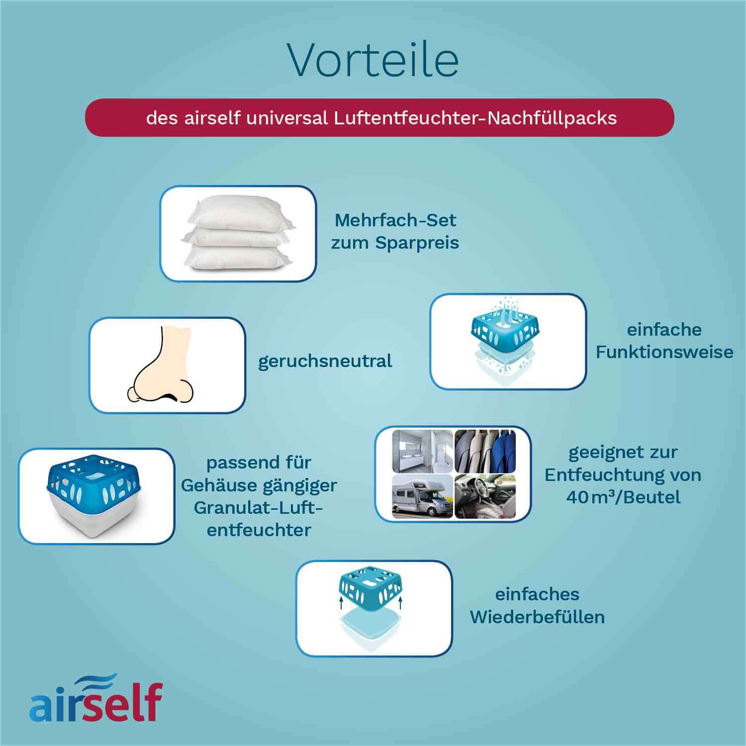 airself Universal-Luftentfeuchter-Granulat (Nachfüllpack)