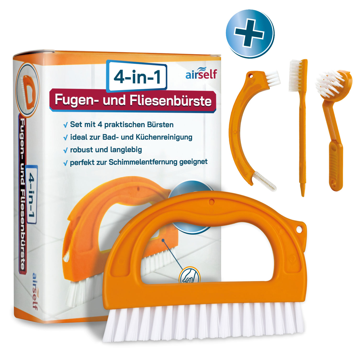 airself Fugenbürste – 4-in-1 Haushaltsbürstenset